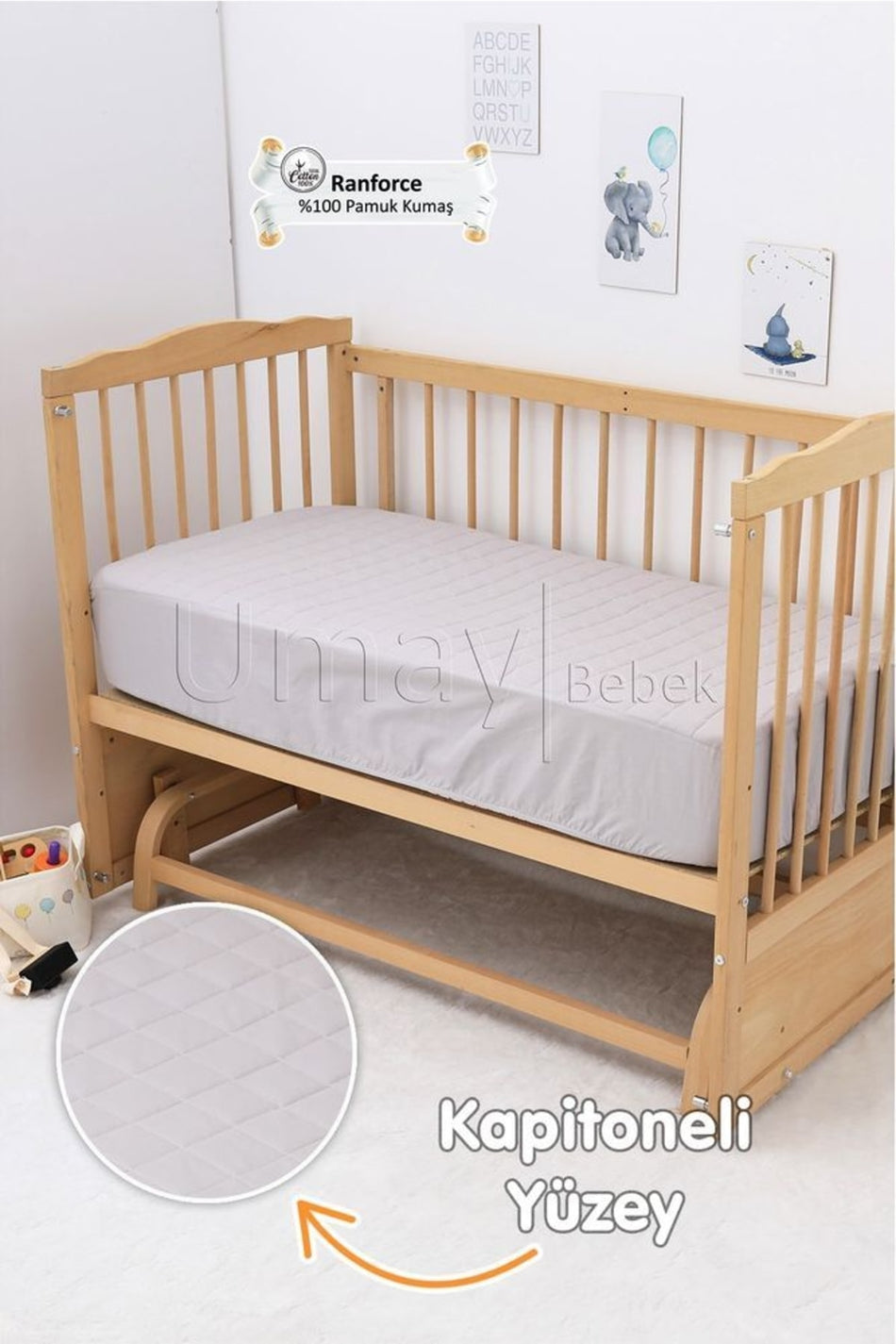 Umaybebek Cotton Quilted Fitted Baby & Kids Mattress Protector - MALLTURK