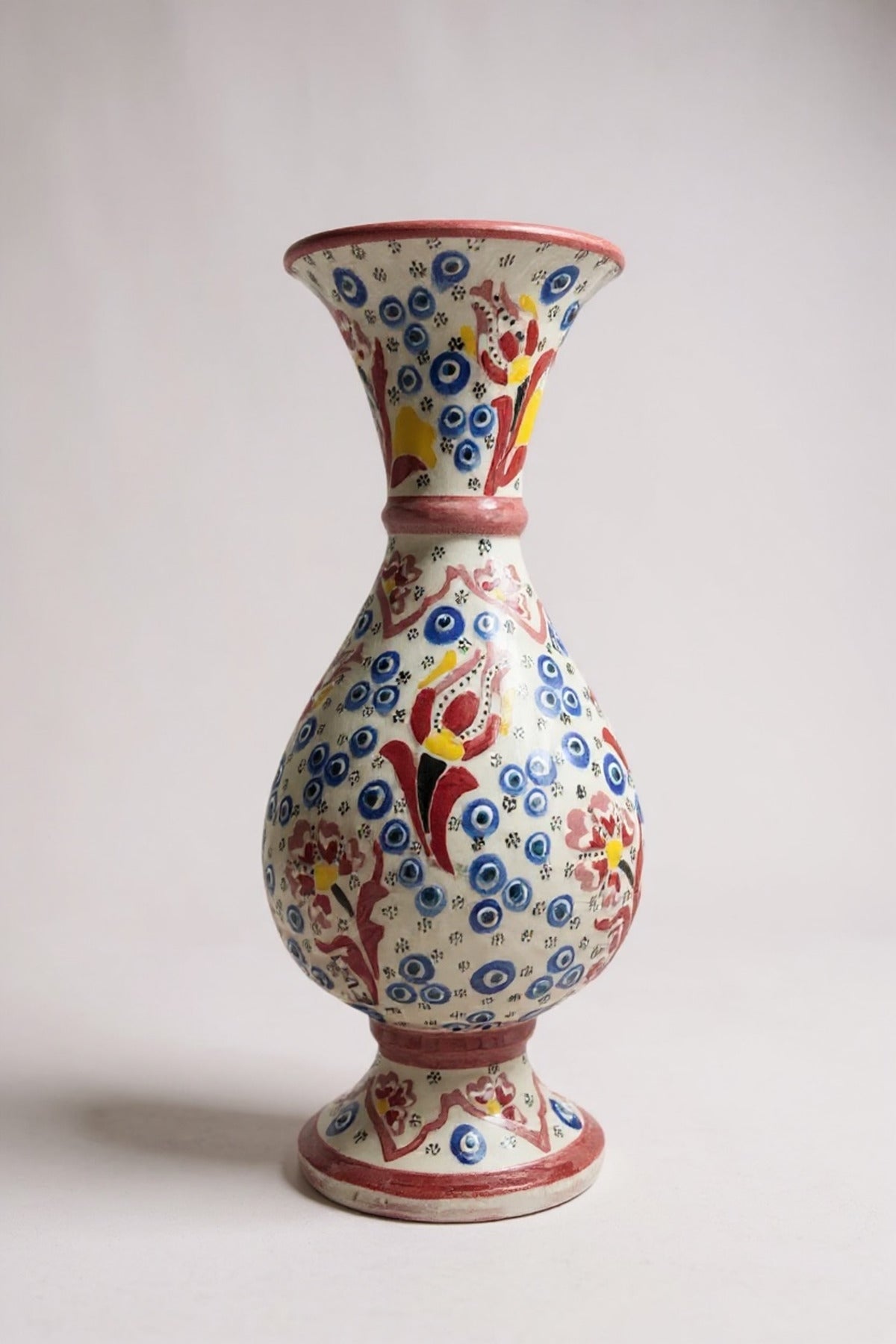 STORESZA Handmade 30cm Wheel-Style Hyacinth Ceramic Vase - MALLTURK