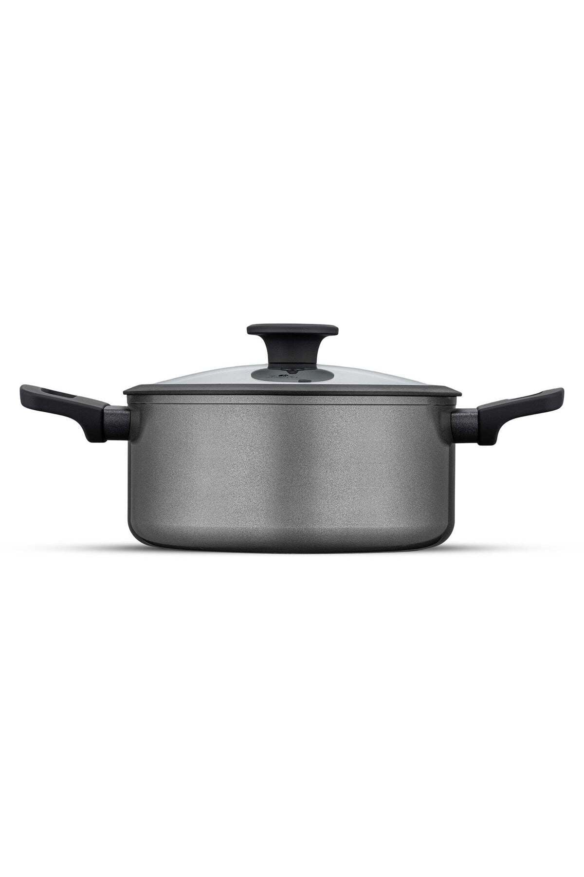 Jumbo Toledo Swiss Crystal Grey Induction Compatible Cookware Set 7 Piece - MALLTURK
