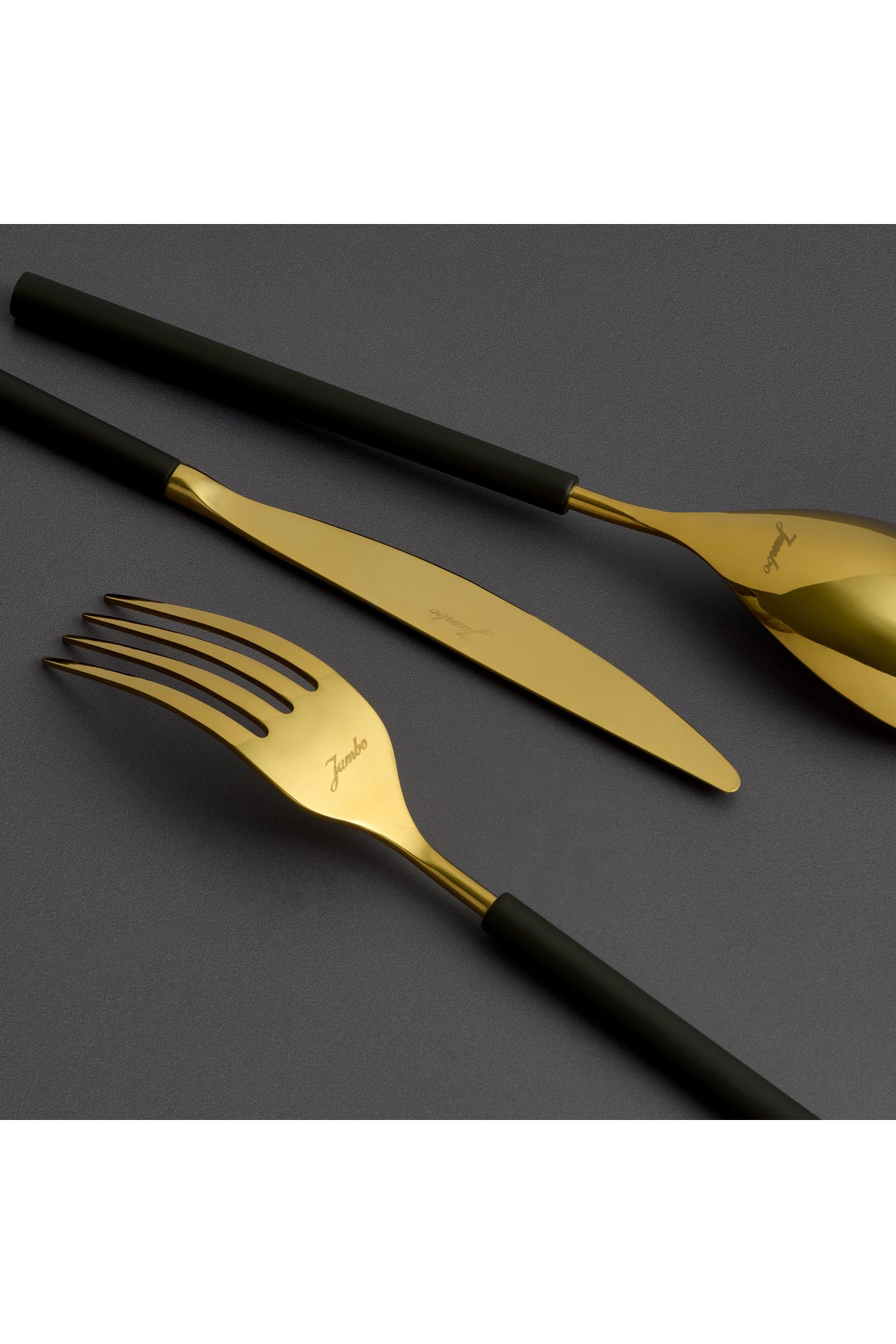 Jumbo 6000 roller titanyum gold 84 Piece 12 Place Setting Flatware Set 500 01 02 1957 - MALLTURK
