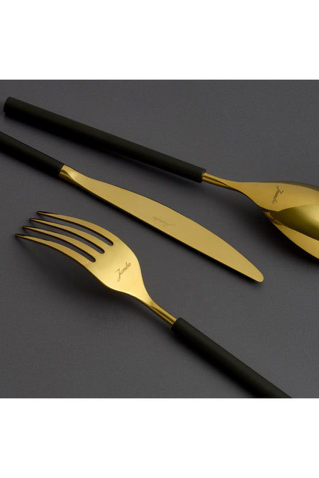Jumbo 6000 roller titanyum gold 84 Piece 12 Place Setting Flatware Set 500 01 02 1957 - MALLTURK