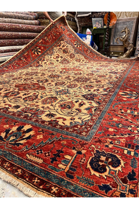 RD RAMAZAN DAG Hand Rug Art Hand-Woven Afgan Sirvan Rug Cotton Base Wool Weave Olup Natural Dye Size 363x270 - MALLTURK