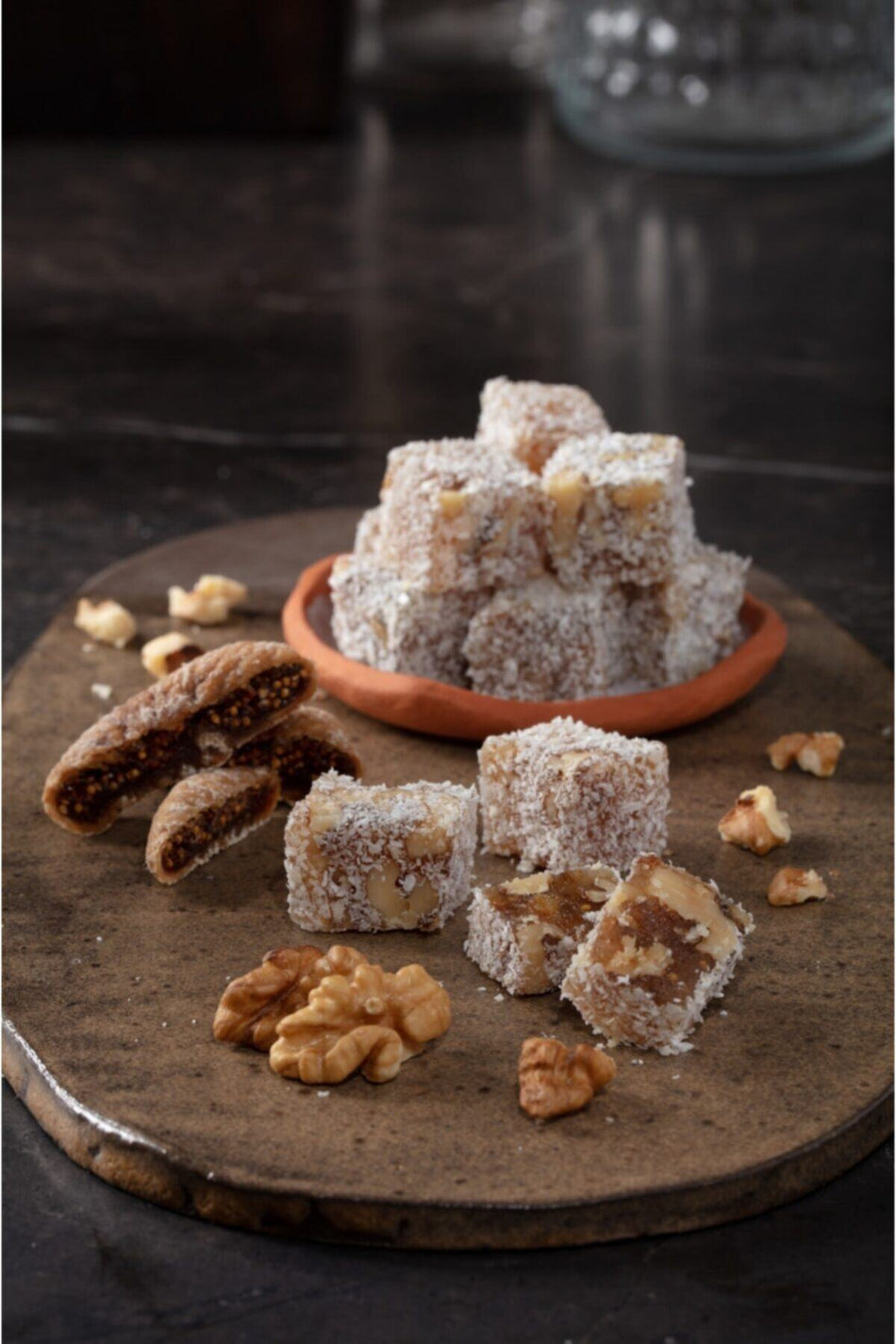 MESHUR safranbolu lokumcusu incirli Walnut Turkish Delight 400 g - MALLTURK