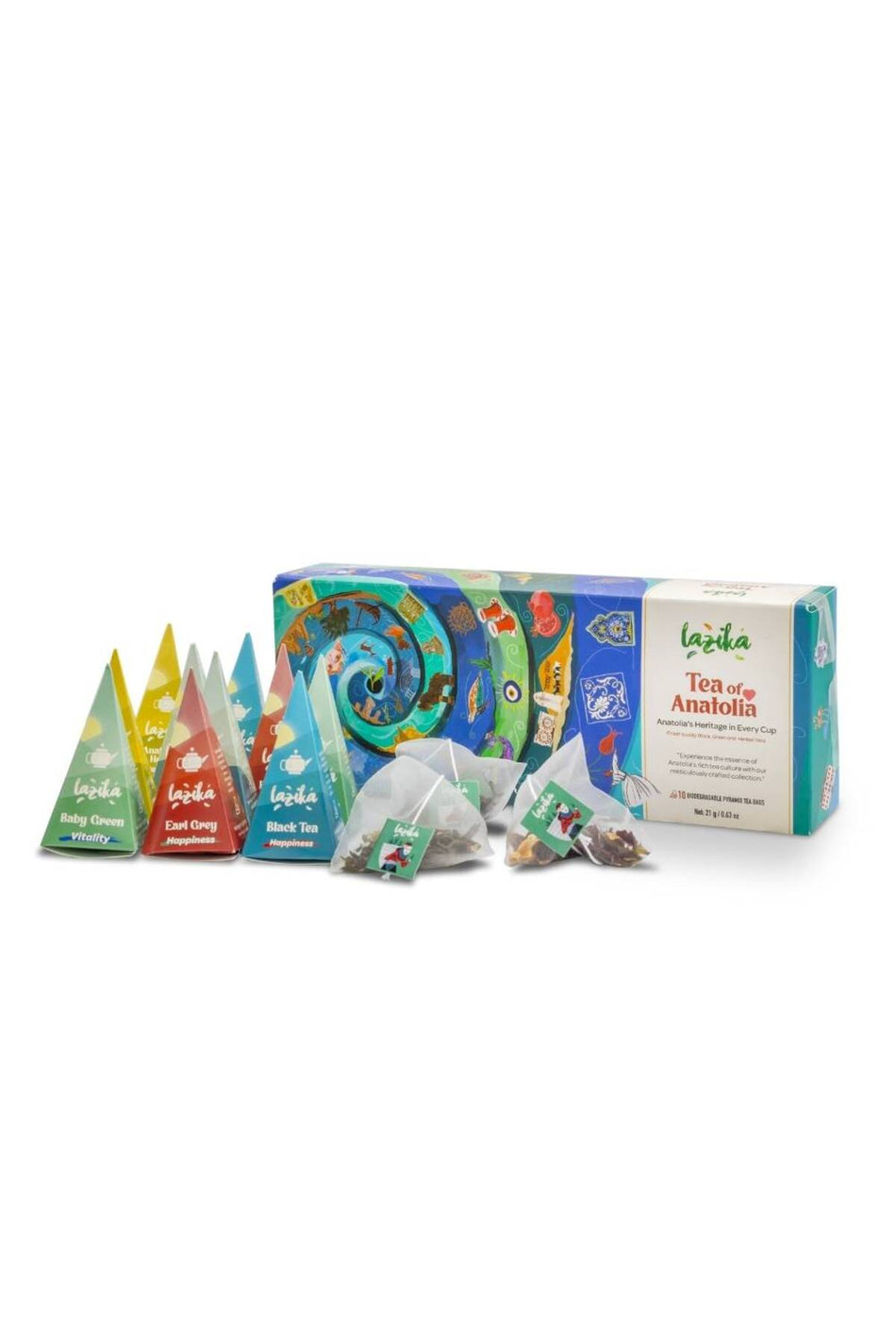 LAZIKA Tea of Anatolia - Green Tea, Black Tea and Herbal Tea, 10 PLA Tea Bags, Premium Gift Collection - MALLTURK