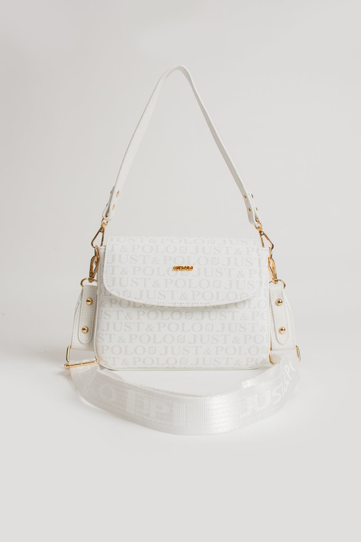 Just Polo Women's Three-Compartment Shoulder Bag Color Beige - MALLTURK