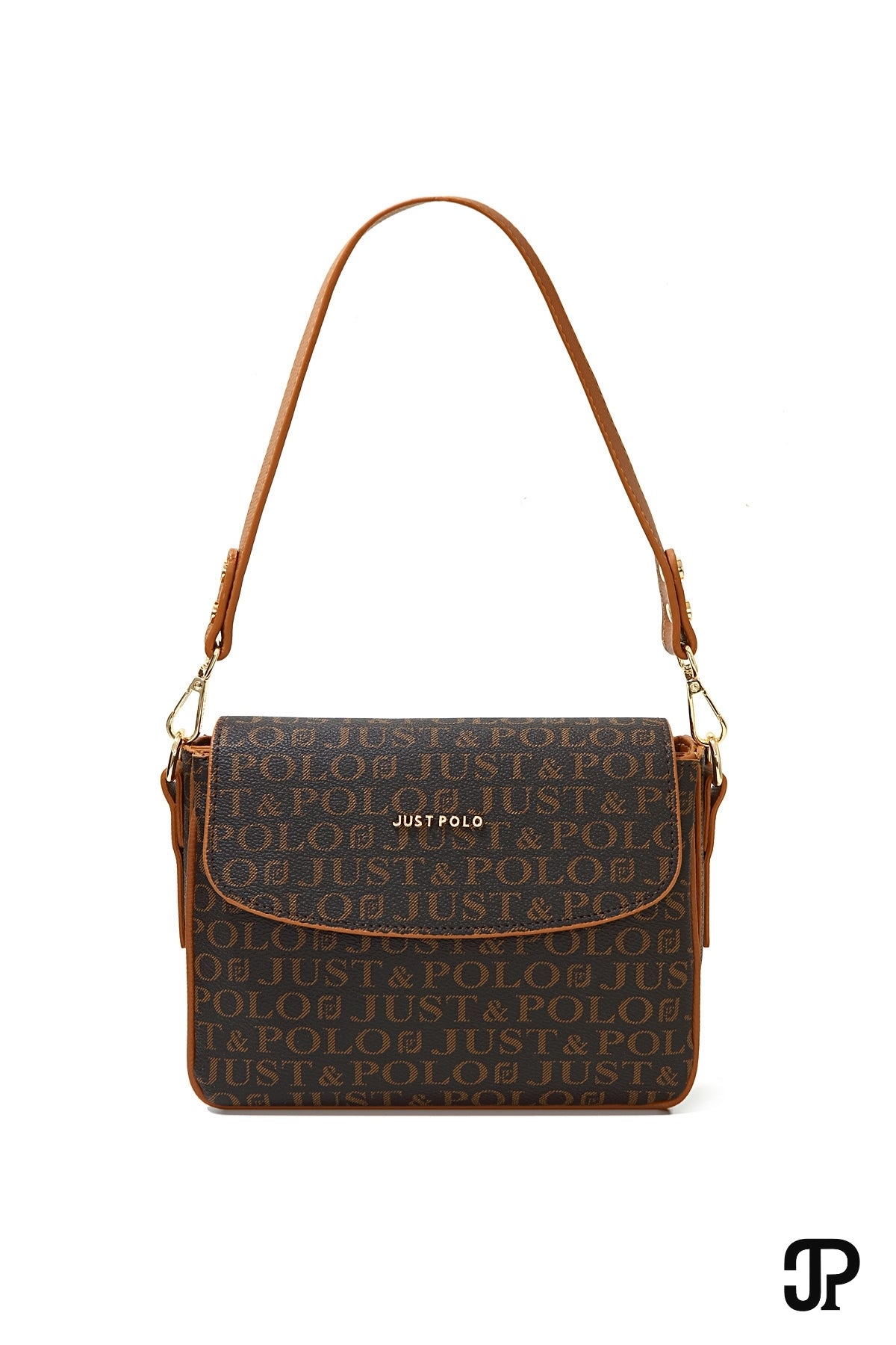 Just Polo Original Women's 4-Compartment Luxury Soft Leather Adjustable Crossbody Strap Stylish Trendy Shoulder Bag Brown - MALLTURK