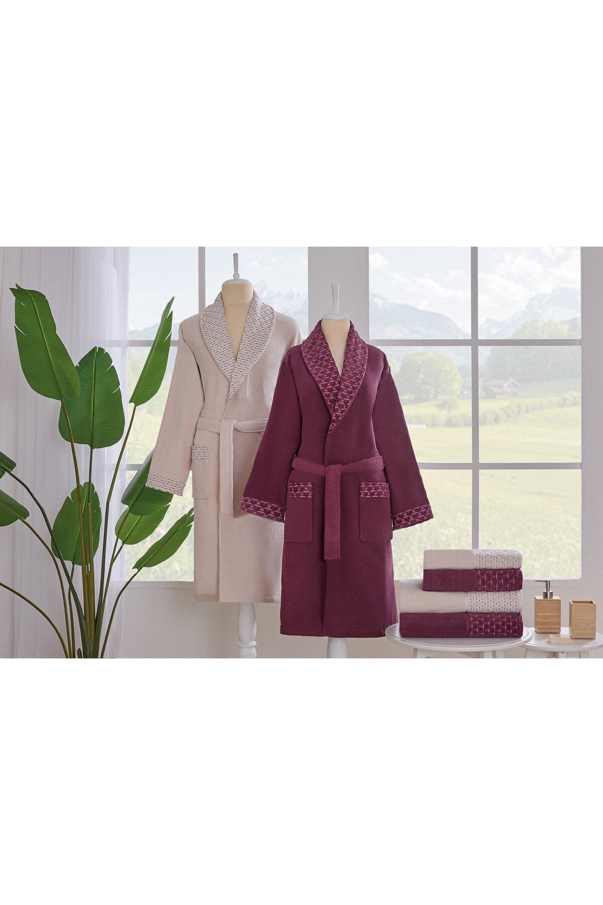 Ozdilek Adria Family Bathrobe Set - MALLTURK