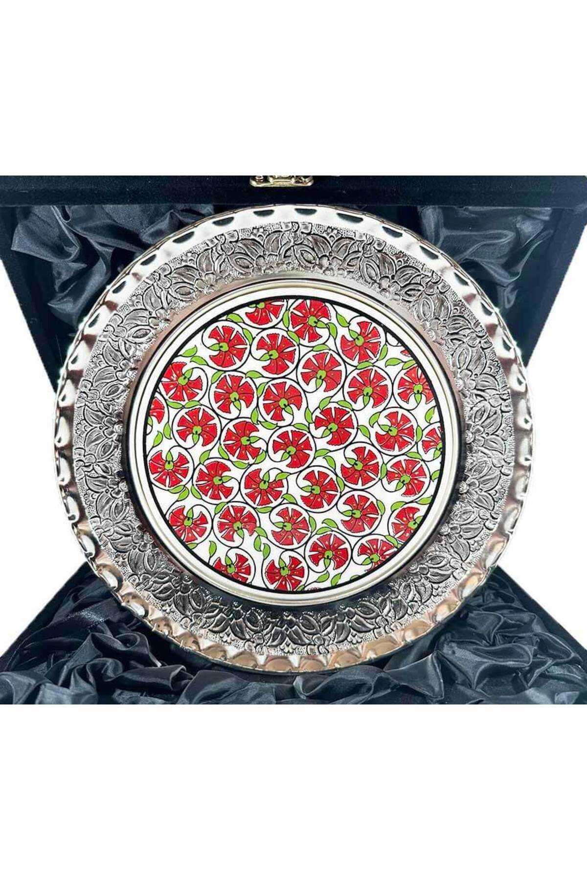 Cini Evi Symbol of Elegance Carnation Patterned Silver Plate 25cm - MALLTURK