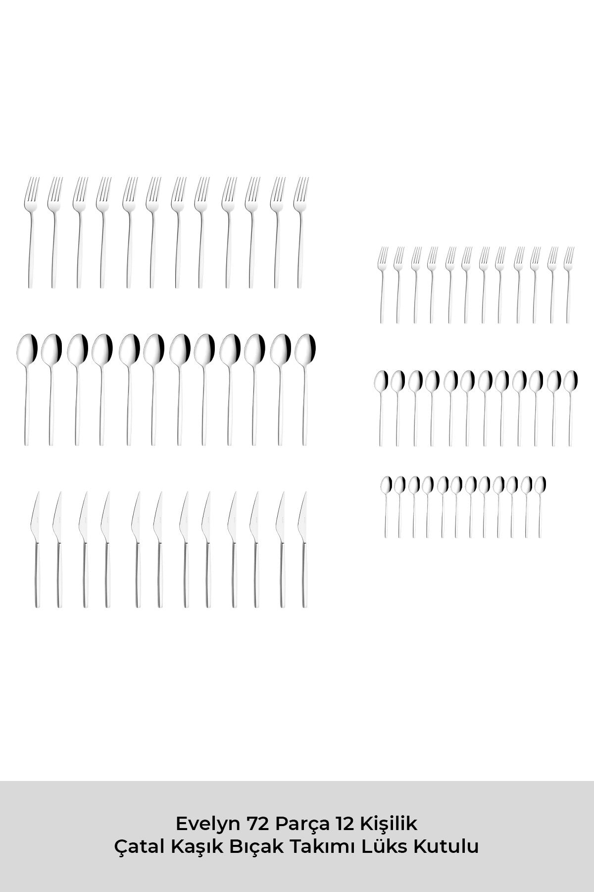 Emsan evelyn 72 Piece 12 Place Setting Flatware Set luks Boxed - MALLTURK