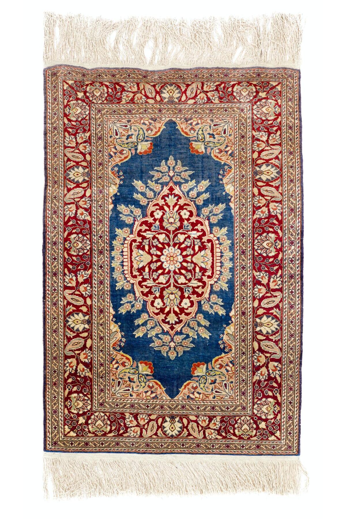 Tekin 60x90 cm %100 Silk Eski El Yapimi Kayseri Rug, Dekoratif Duvara Askisi - MALLTURK