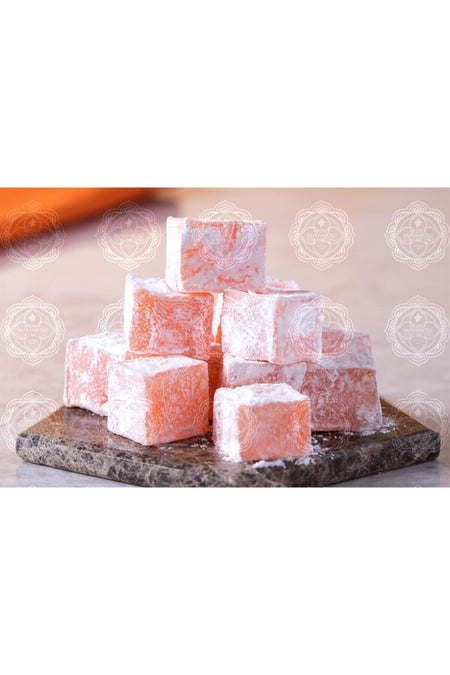 MESHUR safranbolu lokumcusu Powdered Sugar Orange Flavored Turkish Delight 1 kg - MALLTURK