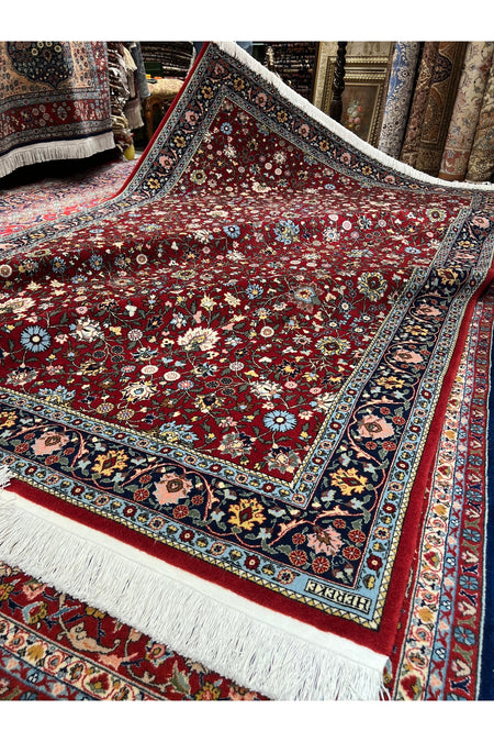 RD RAMAZAN DAG Hand Rug Art Hand-Woven Hereke Rug Signed Wildflower Design Size 305x201 - MALLTURK