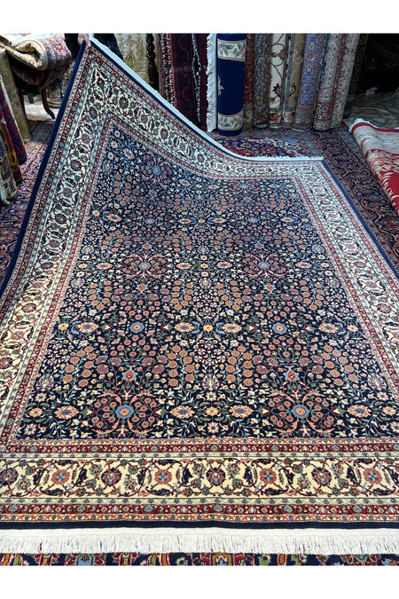 RD RAMAZAN DAG Hand Rug Art Hand-Woven Sumerbank Hereke Rug Signed Seven Mountains Flower Premium Quality Size 265x203 - MALLTURK