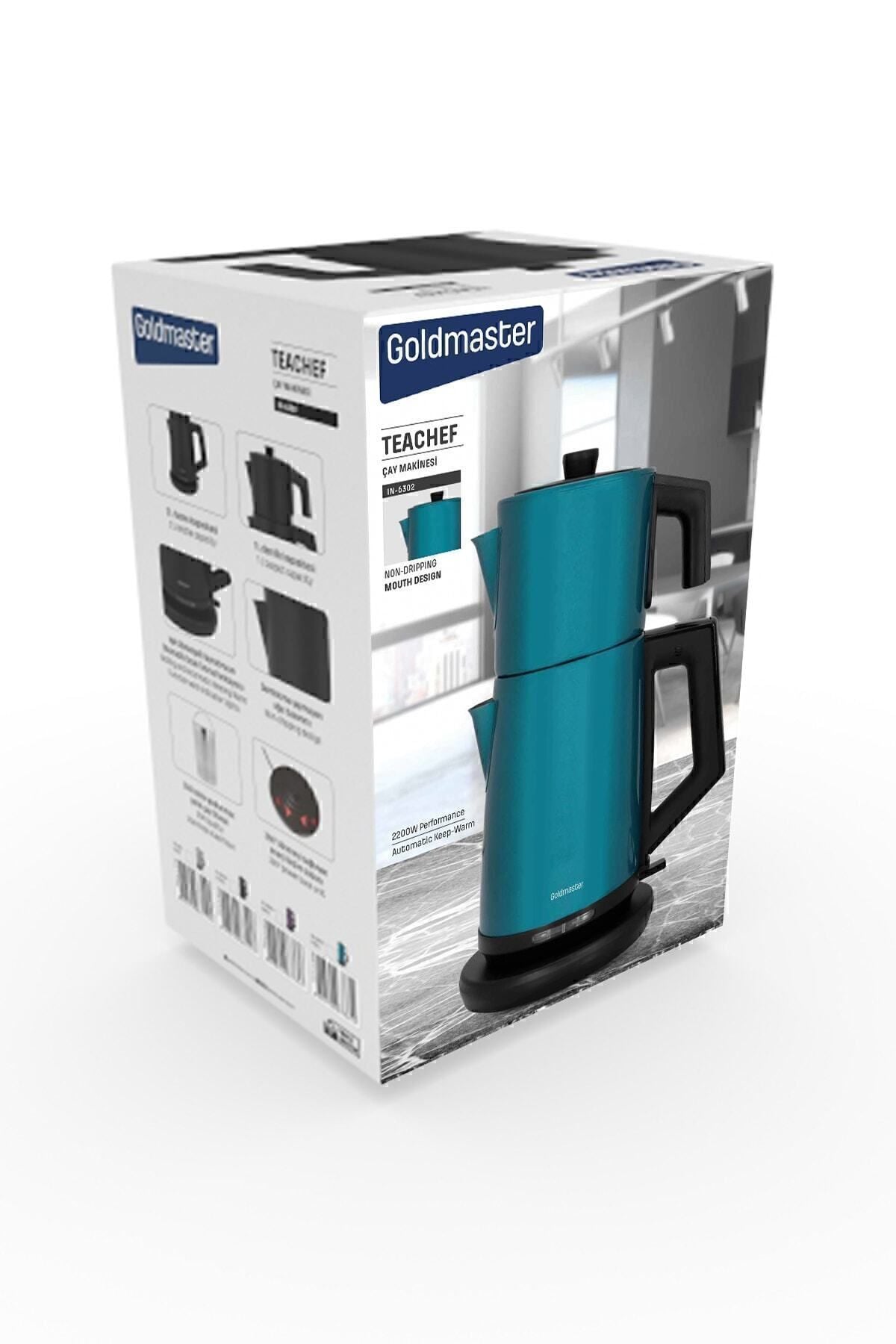 GoldMaster Teachef Violet 2200 Watt Stainless Steel Drip-Free Design Tea Maker and Kettle - MALLTURK