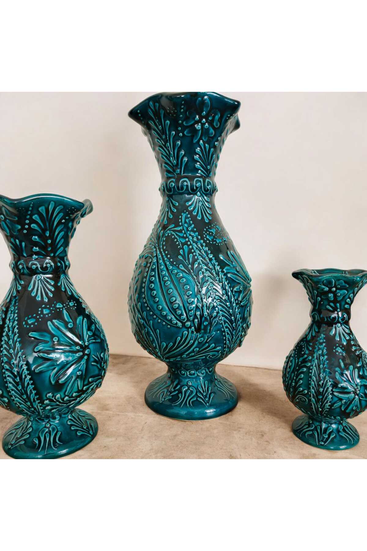 Sema Cini Handmade Ceramic 3-Piece Hyacinth Vase Set - MALLTURK