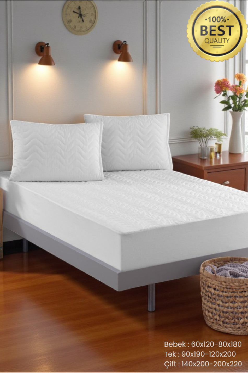 VESSINOHOME Waterproof Cotton Quilted Fitted Mattress Protector - MALLTURK