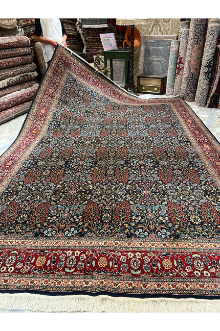 RD RAMAZAN DAG Hand Rug Art Hand-Woven Hereke Rug Seven Mountains Flower Premium Quality Size 365x253 - MALLTURK