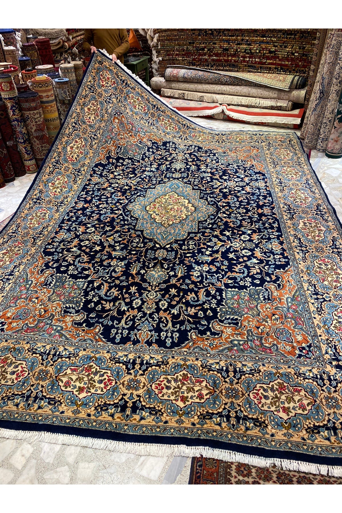 RD RAMAZAN DAG Hand Rug Art Hand-Woven Iranian kirman Rug Cotton Base Wool Weave olup Natural Dye - MALLTURK