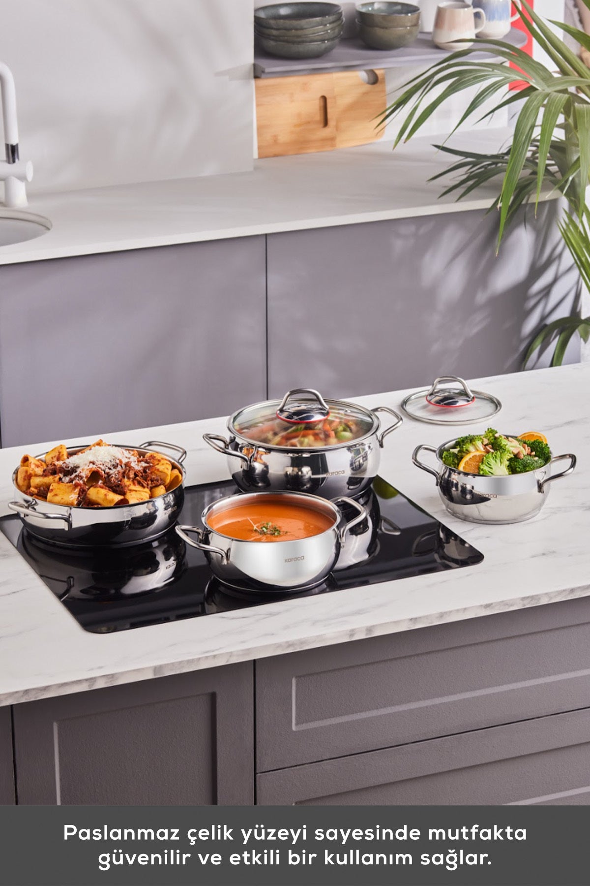 Karaca Emirgan Induction Compatible 8 Piece Cookware Set - MALLTURK