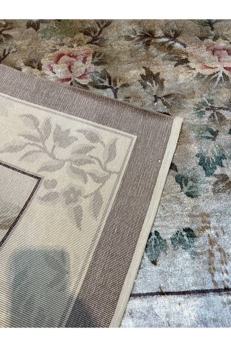 RD RAMAZAN DAG Hand Rug Art Hand-Woven Carved Chinese Silk Rug Size 220x166 - MALLTURK