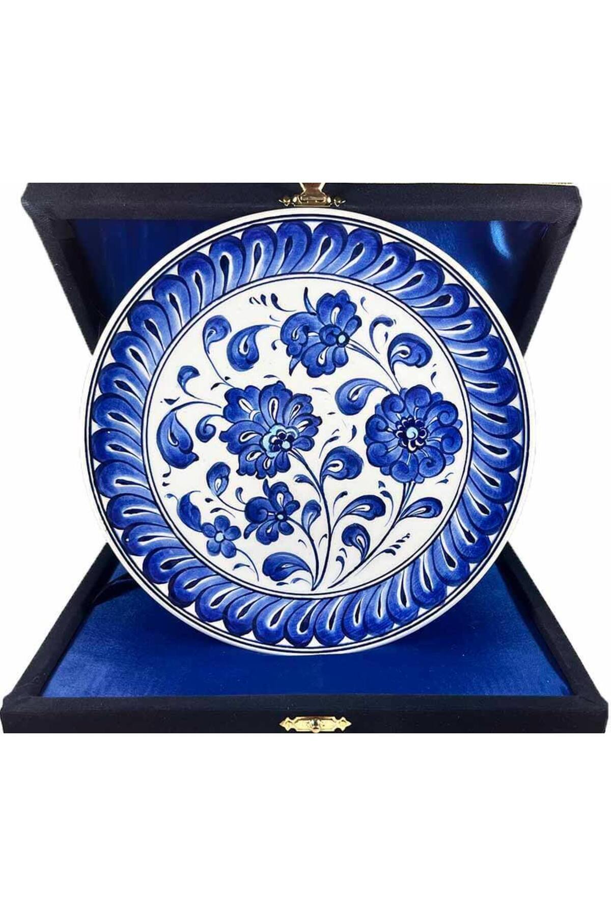 Cini Evi Iznik Tile Plate Traditional Lotus Patterned 18 cm - MALLTURK