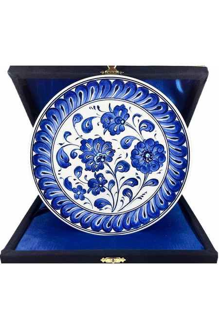 Cini Evi Iznik Tile Plate Traditional Lotus Patterned 18 cm - MALLTURK