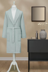 Ozdilek Textured Waffle Shawl Collar Bathrobe - MALLTURK