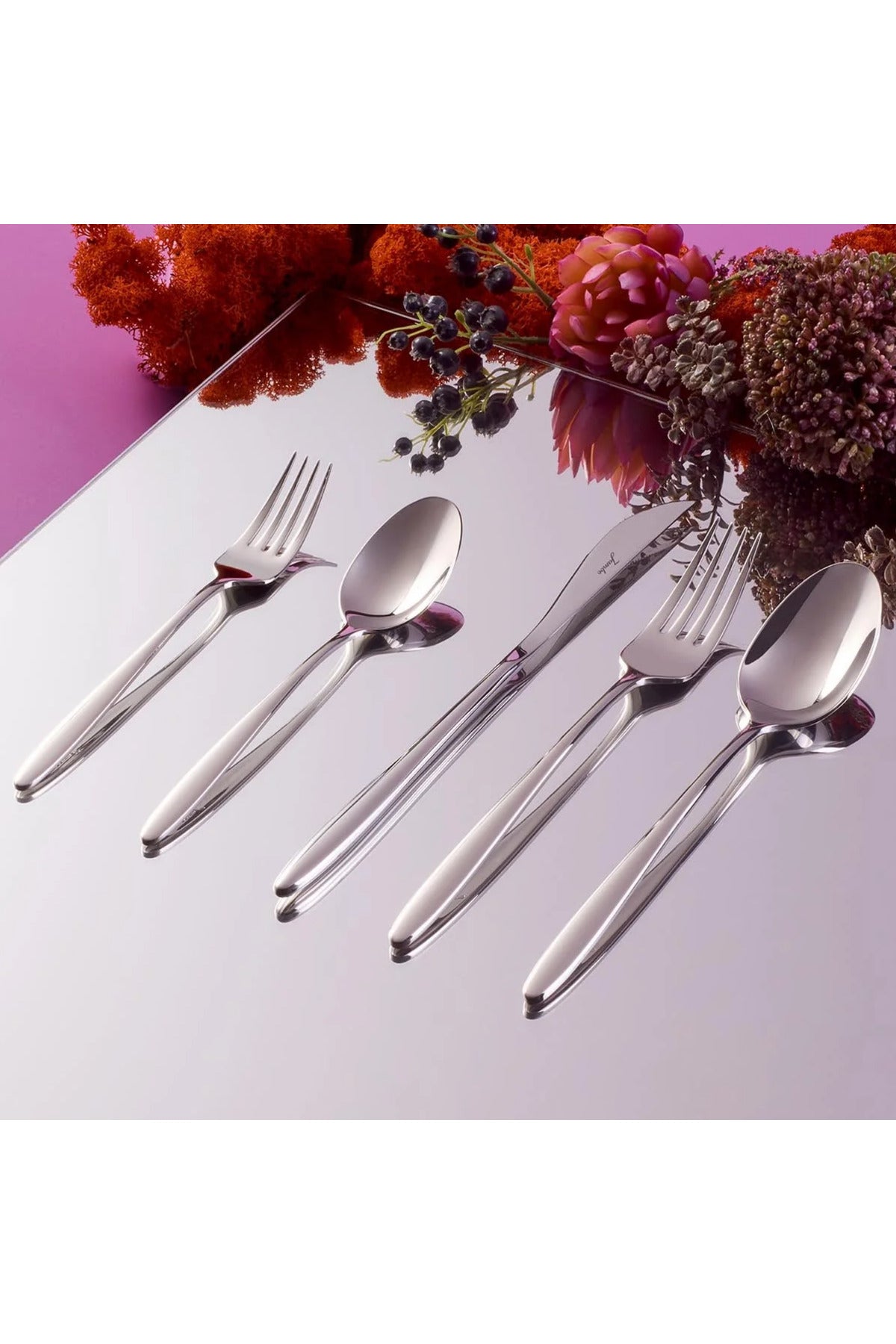 Jumbo 2003 60 Piece 12 Place Setting Steel Flatware Set - MALLTURK