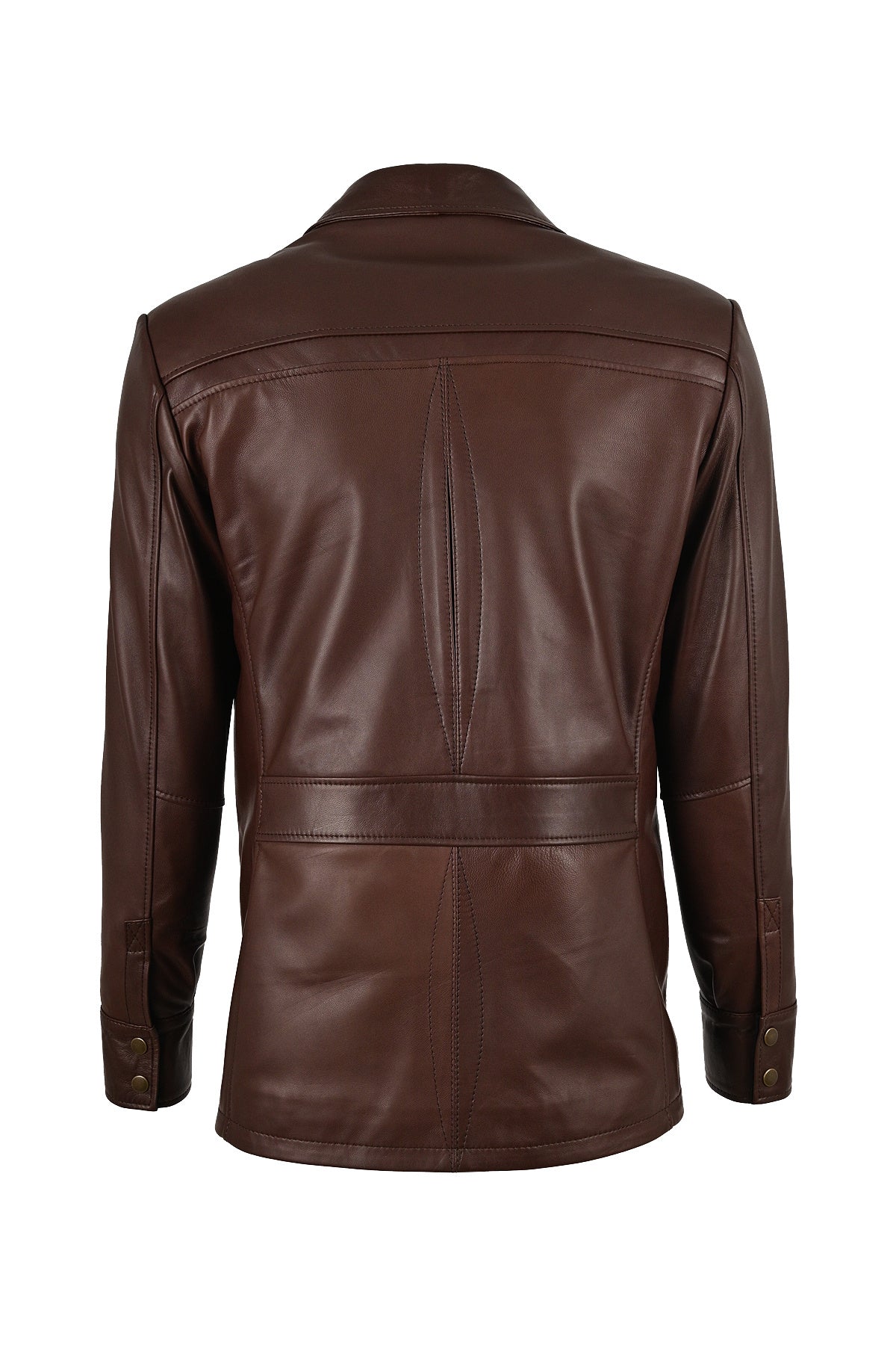 ALIN Kaya Men's Genuine Leather Zip-Up Leather Jacket Brown - MALLTURK