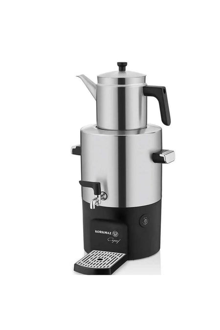 KORKMAZ A841 Tea Maker Samovar Stainless Steel/Satin - MALLTURK