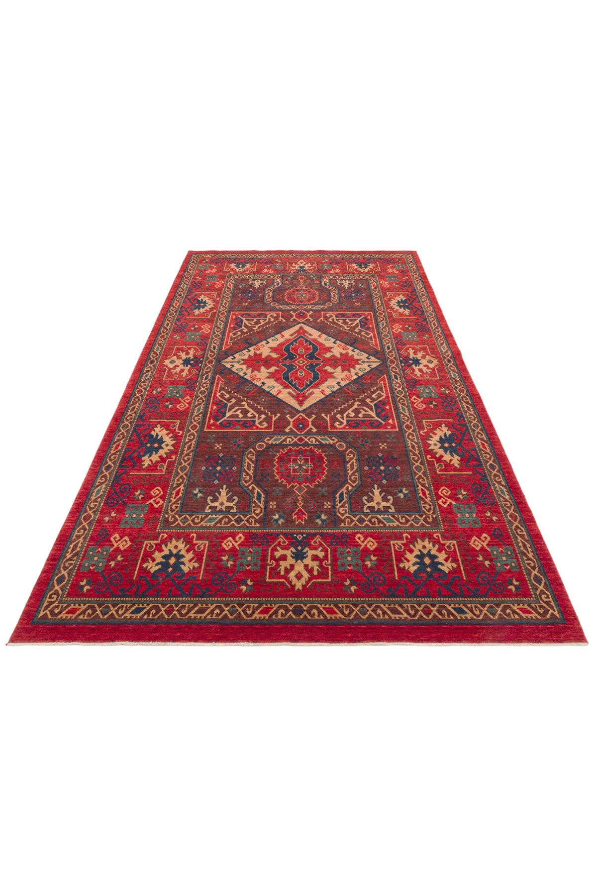 Kalesta Rug Rustik 04 Red Natural Wool ile Ozel Tezgahlarda Hand-Woven Teknikleri ile Uretilen Living Room Rug