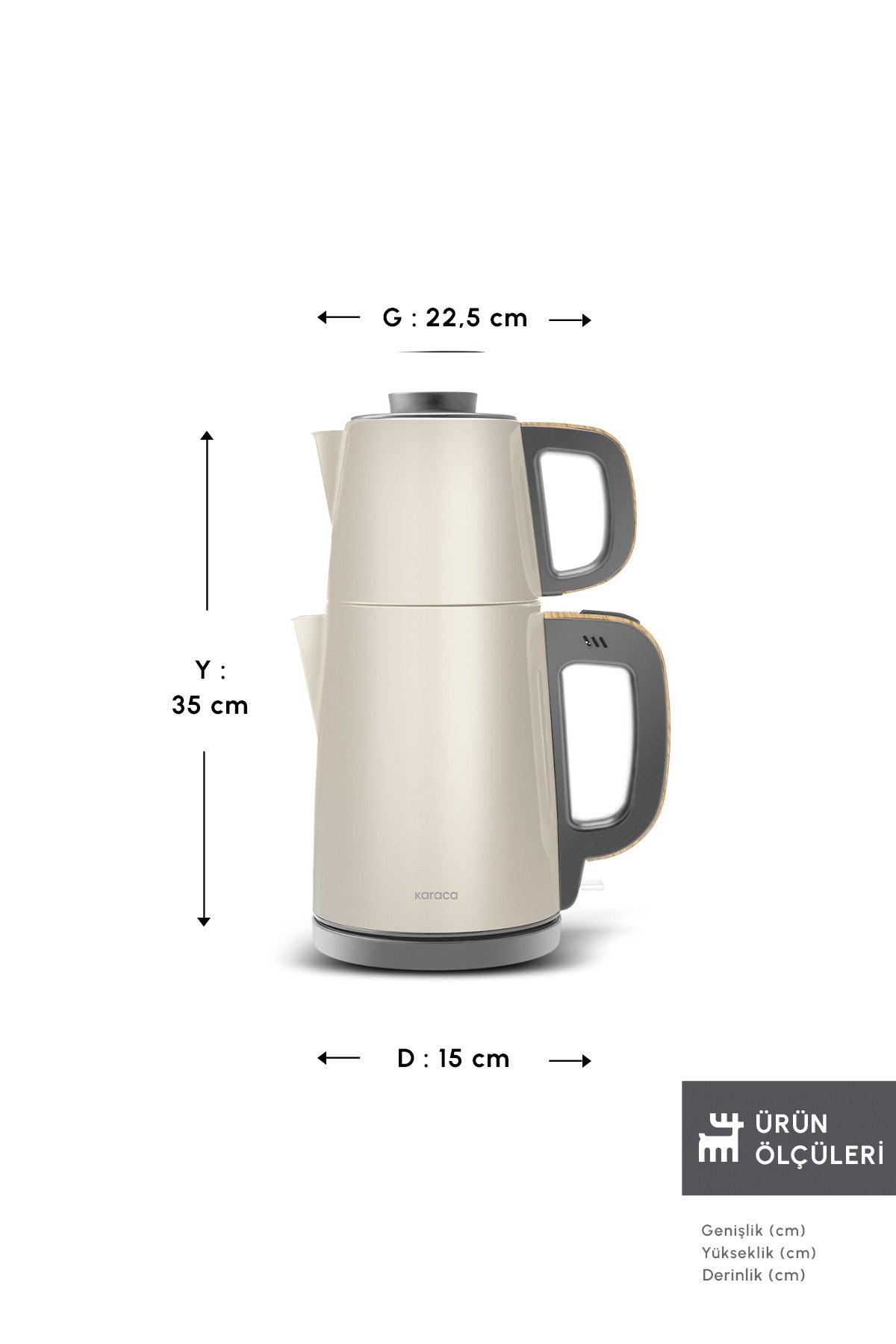 Karaca Tea Break 2 in 1 Stainless Steel Tea Maker Wood Craft - MALLTURK