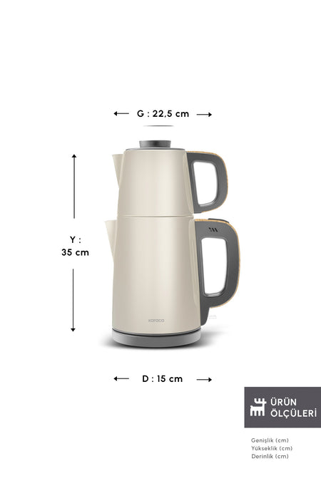 Karaca Tea Break 2 in 1 Stainless Steel Tea Maker Wood Craft - MALLTURK