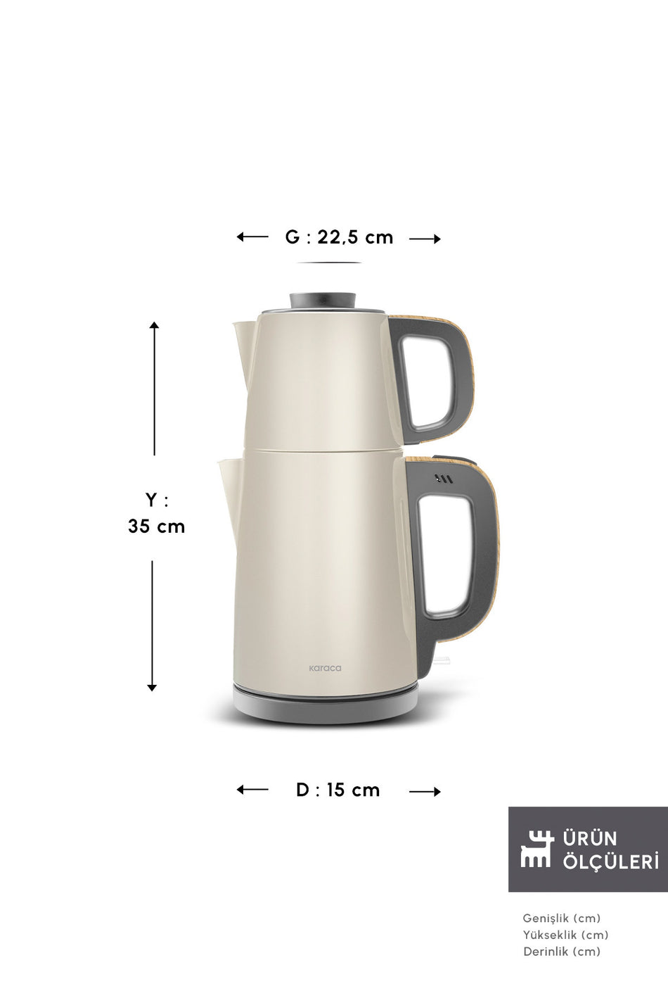 Karaca Tea Break 2 in 1 Stainless Steel Tea Maker Wood Craft - MALLTURK
