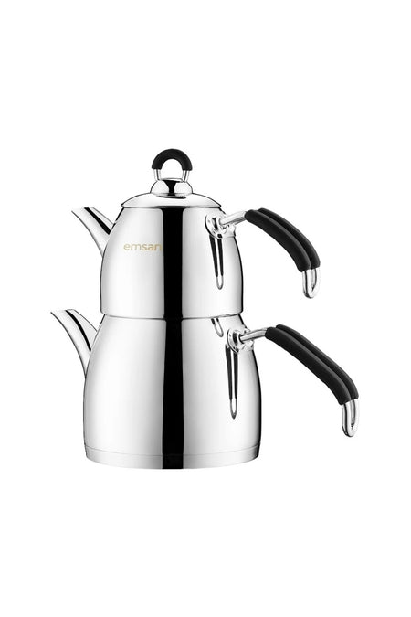 Emsan Mina Midi Teapot Set, Black - MALLTURK