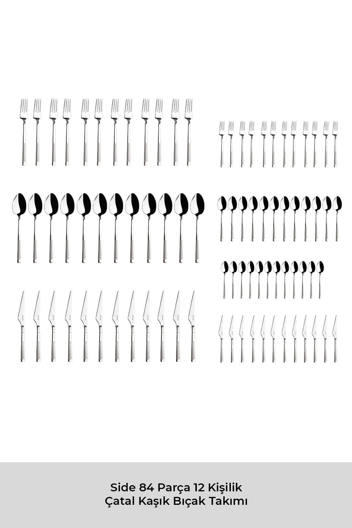 Emsan side 84 Piece luks Boxed 12 Place Setting Flatware Set - MALLTURK