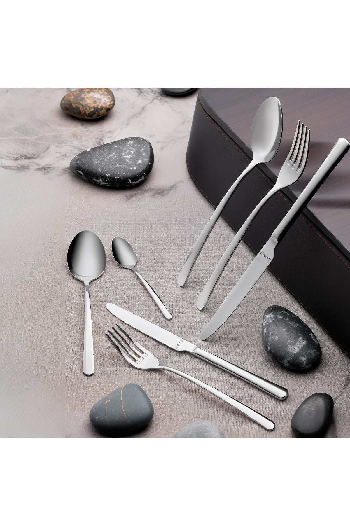 Aryildiz nordica 84 Piece 12 Place Setting Flatware Set - MALLTURK