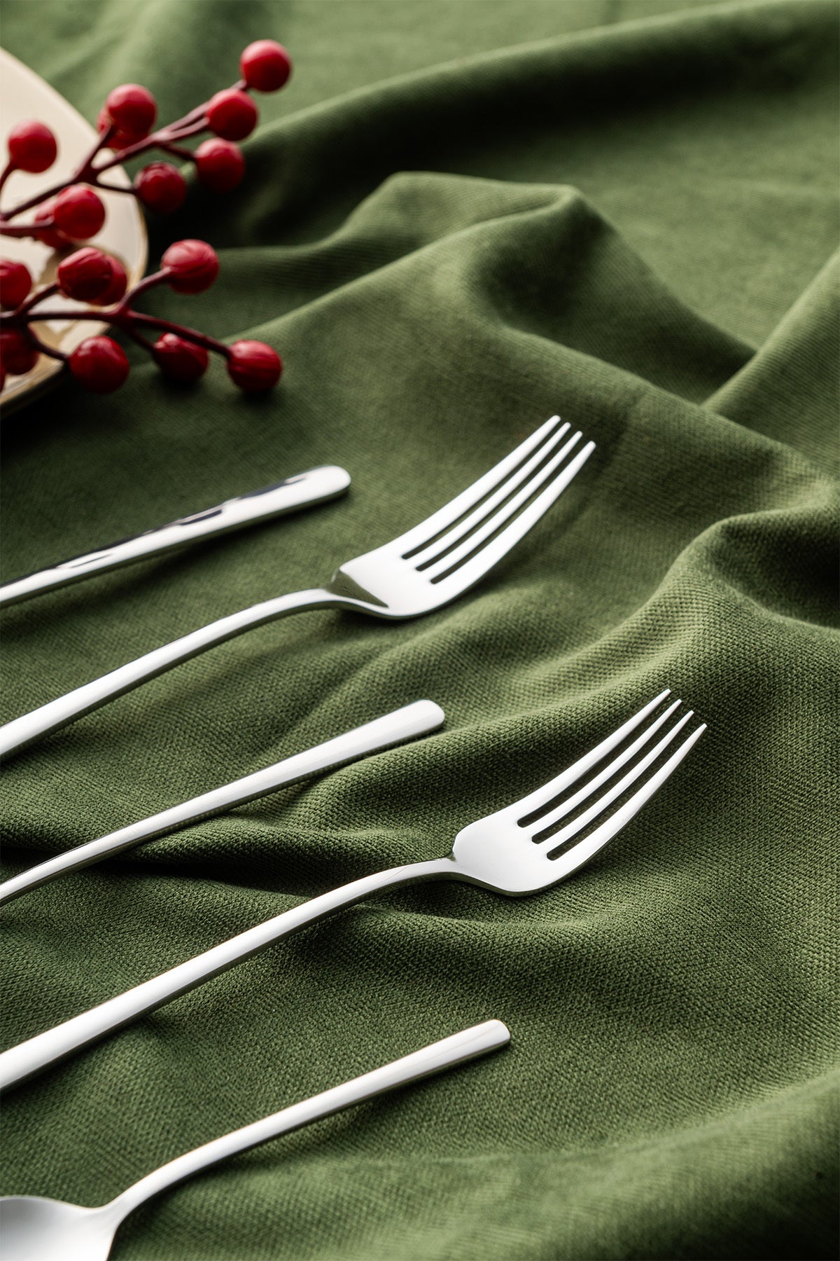 Emsan alfa 30 Piece 6 Place Setting Fork Spoon Set - MALLTURK