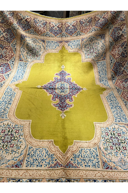 RD RAMAZAN DAG Hand Rug Art Hand-Woven Iranian Kirman Laver Rug Premium Quality Ince Weave Natural Dye Size 370x270 - MALLTURK