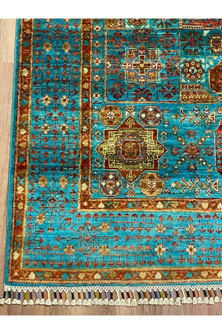 fethiyehalikilim Hand-Woven Afghan Memluk Rug %100 Wool%100 Hand-Woven Natural Decorative Rug, Handcrafted Original Design