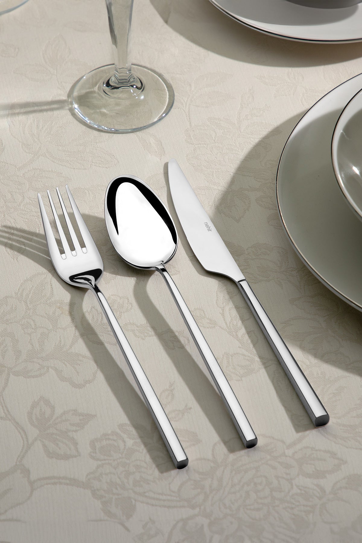 Nehir gloria Plain 6 Place Setting 36 Piece Boxed Flatware Set - MALLTURK