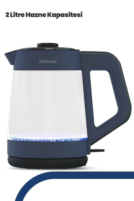 GoldMaster German Schott Glass Teapot and Wide Body Tea Maker and LED Lighted Water Kettle - MALLTURK