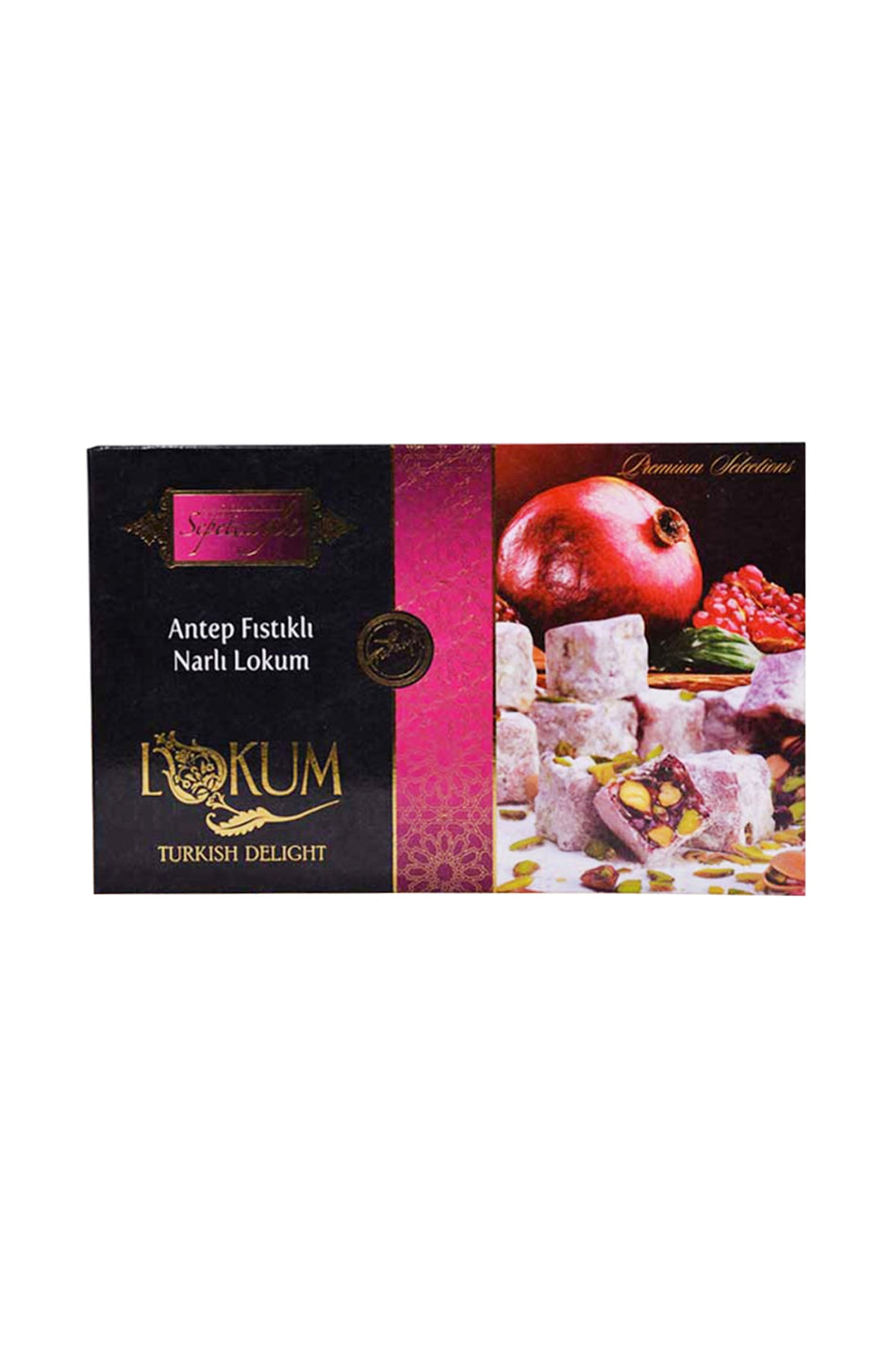Erdem Sepetcioglu Pistachio Pomegranate Flavored Turkish Delight 300 g - MALLTURK
