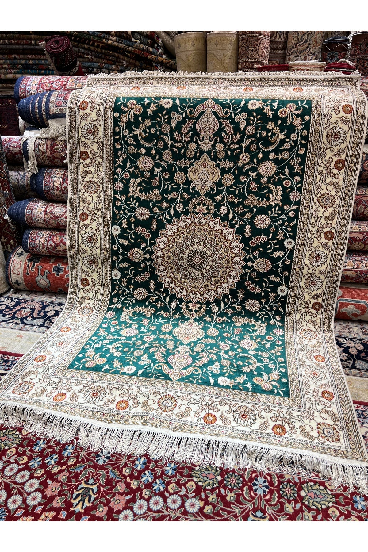 RD RAMAZAN DAG Hand Rug Art Hand-Woven Chinese Silk Rug 190x1.20 - MALLTURK