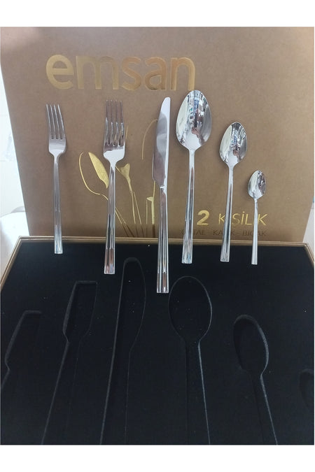 Emsan cinar 72 Piece 12 Place Setting Flatware Set - MALLTURK