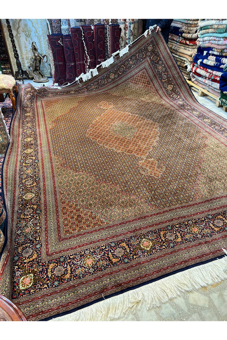 RD RAMAZAN DAG Hand Rug Art Hand-Woven Iranian Mahi Rug Wool Blend Premium Quality Size 400x300 - MALLTURK