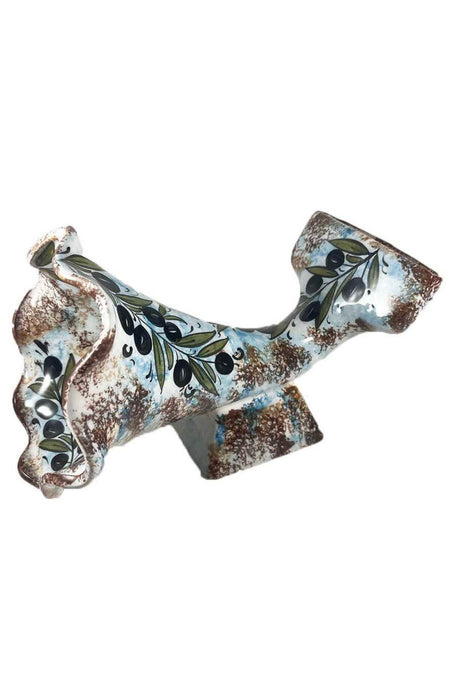 Cini Evi Iznik Ceramic Acoustic Gramophone Antique Finish Olive Branch Patterned - MALLTURK