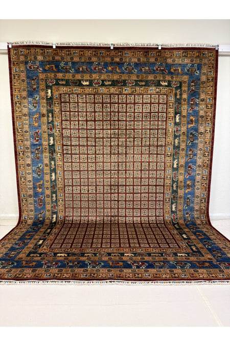 Afgan Rug Hand-Woven Pazyrek Design 100% Wool Natural Dye Elsanat Eseri - MALLTURK