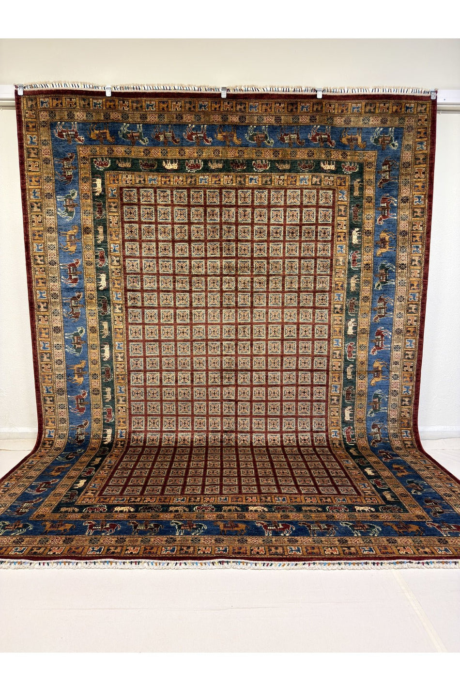 Afgan Rug Hand-Woven Pazyrek Design 100% Wool Natural Dye Elsanat Eseri - MALLTURK