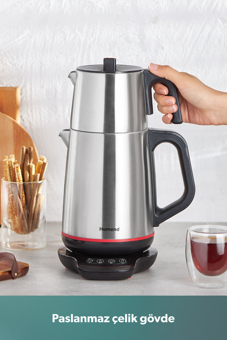 HOMEND Royaltea 1708H Stainless Steel Talking Tea Maker inox-Black 1800 W - MALLTURK